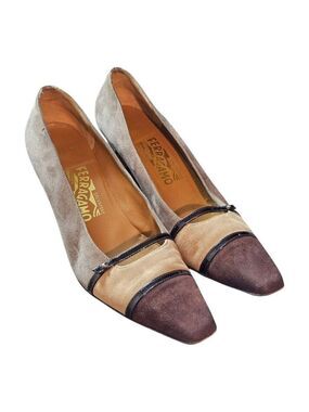 Salvatore Ferragamo Heels Size 9.5 AA Brown Beige